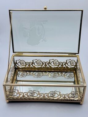 Walt Disney World Arribas Brothers Beauty & The Beast Glass Jewelry Box | EUC
